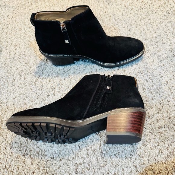 NEW ☀️Sam Edelman Pryce Ankle Boots Black Suede Women’s Size 6 - Picture 4 of 12